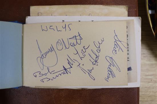 A signed photograph of Richard Burton, 1965, a small autograph book with 1960s pop groups, sundry film, theatre and pop ephemera etc.